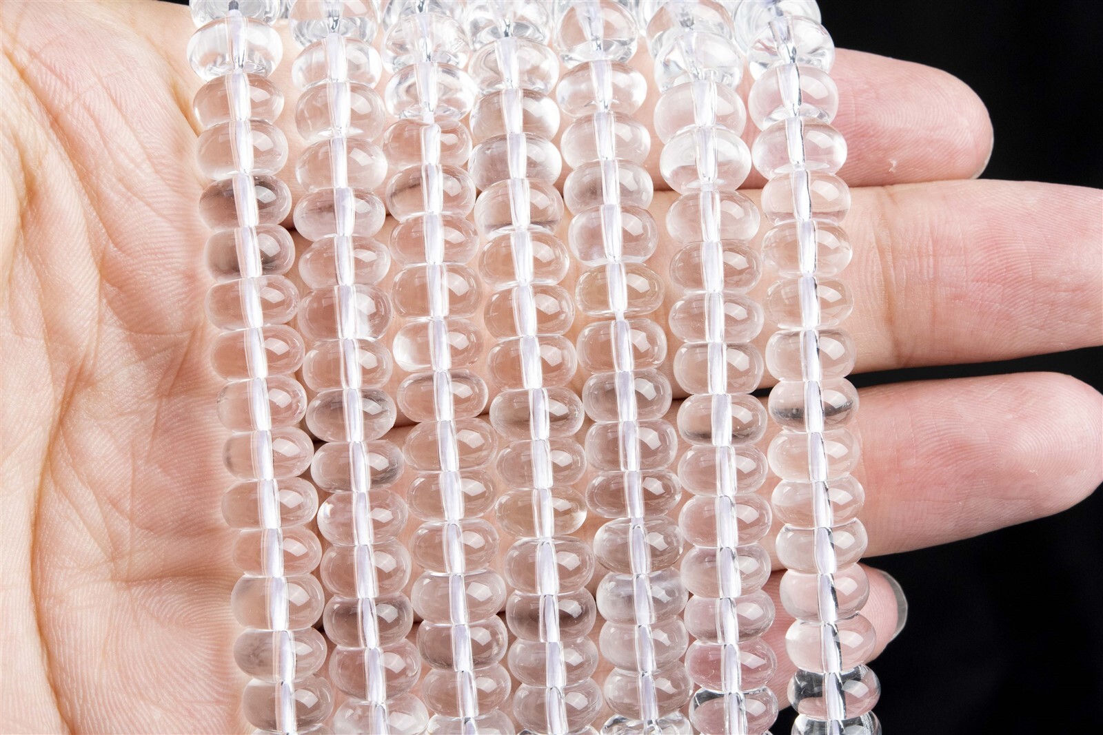 8×4-5MM Natural Crystal Clear Quartz Beads Grade AAA Rondelle Loose Beads