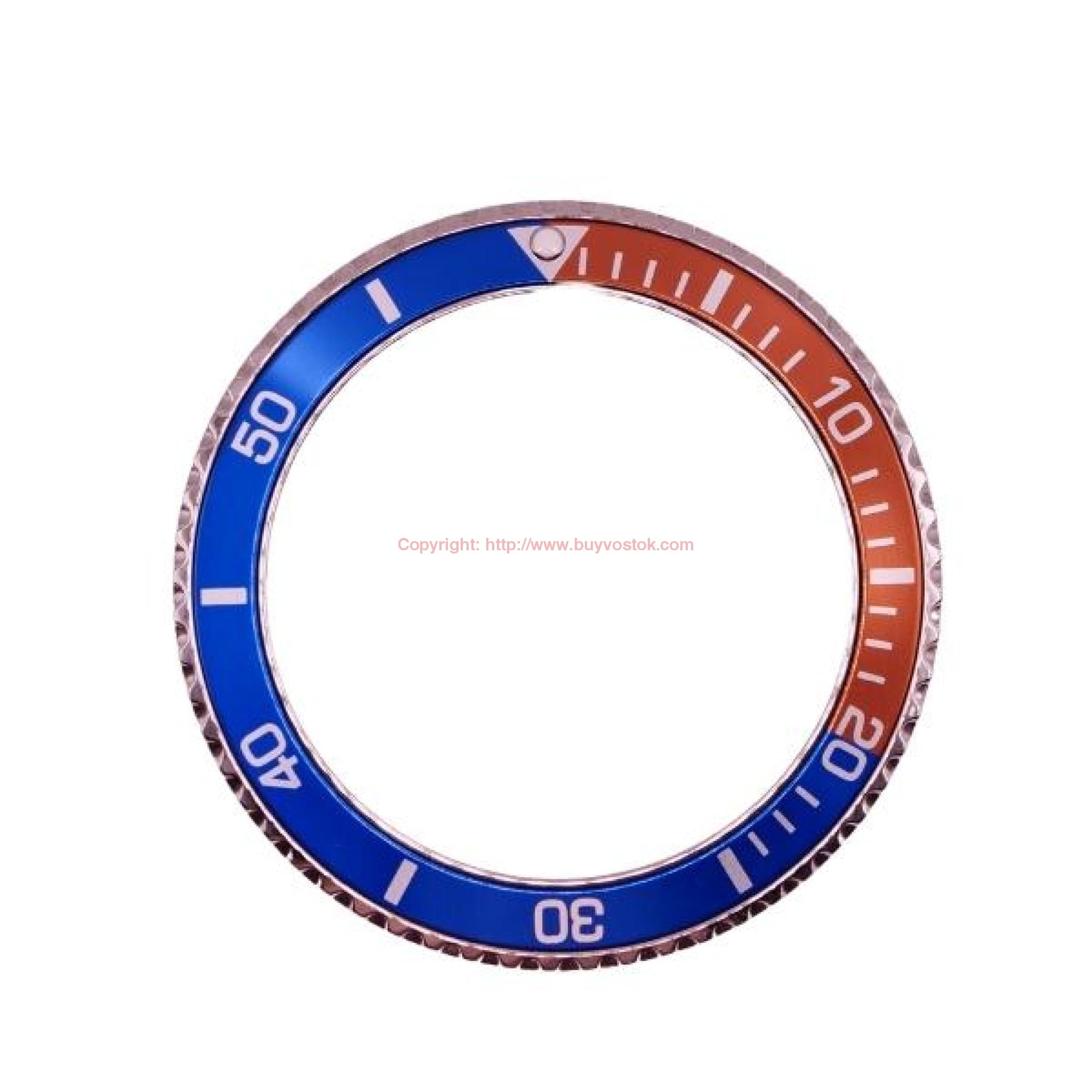 41.6MM Vostok Stainless Steel Bezel with Aluminum Insert and 12-Hr Mark Lume Dot