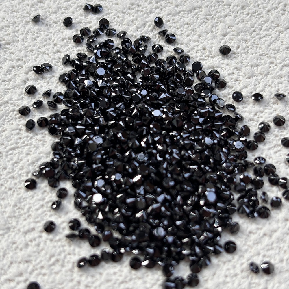 High Quality Loose Zirconia 1000pcs Black Round Cut 0.8mm-10mm for Jewelry