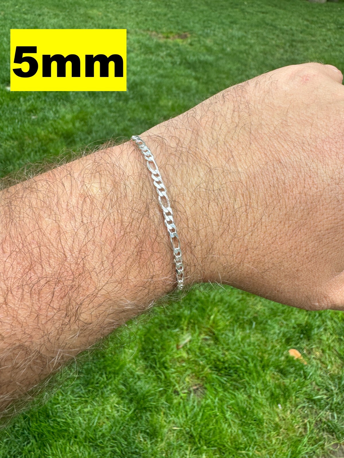 Figaro Link Chain Or Bracelet (2.5-10mm) Solid 925 Sterling Silver UNPLATED