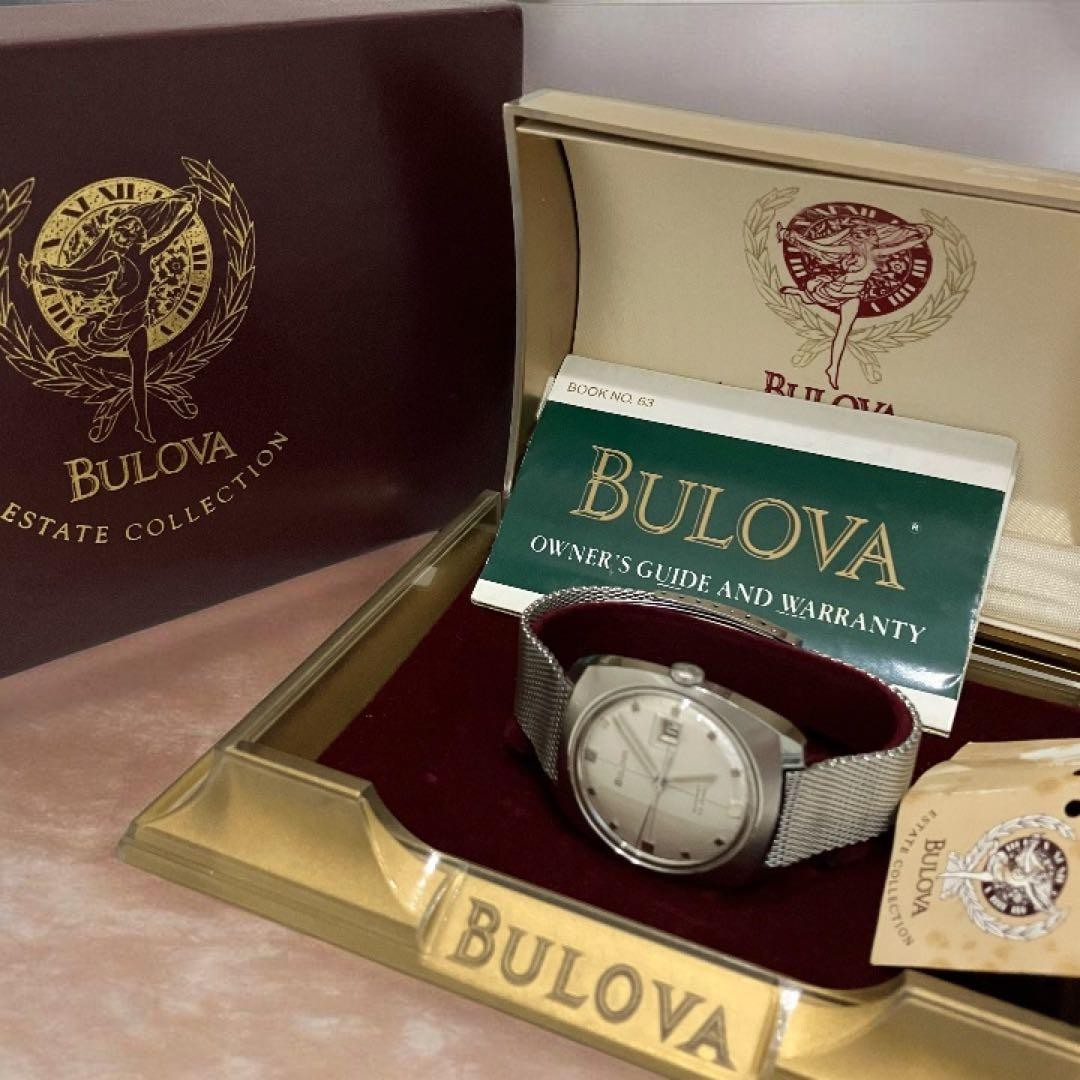 60s BULOVA 23 jewel antique automatic mesh belt