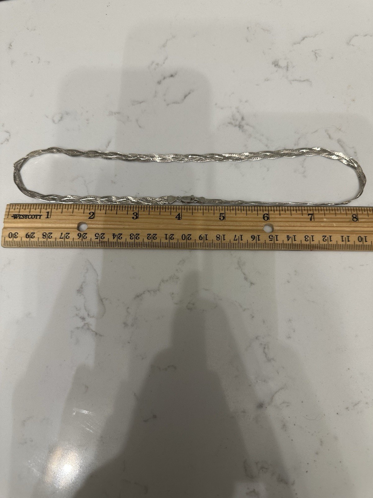 Vintage Sterling Silver 925 Braided Herringbone Chain Necklace 18” Italy 8.5g