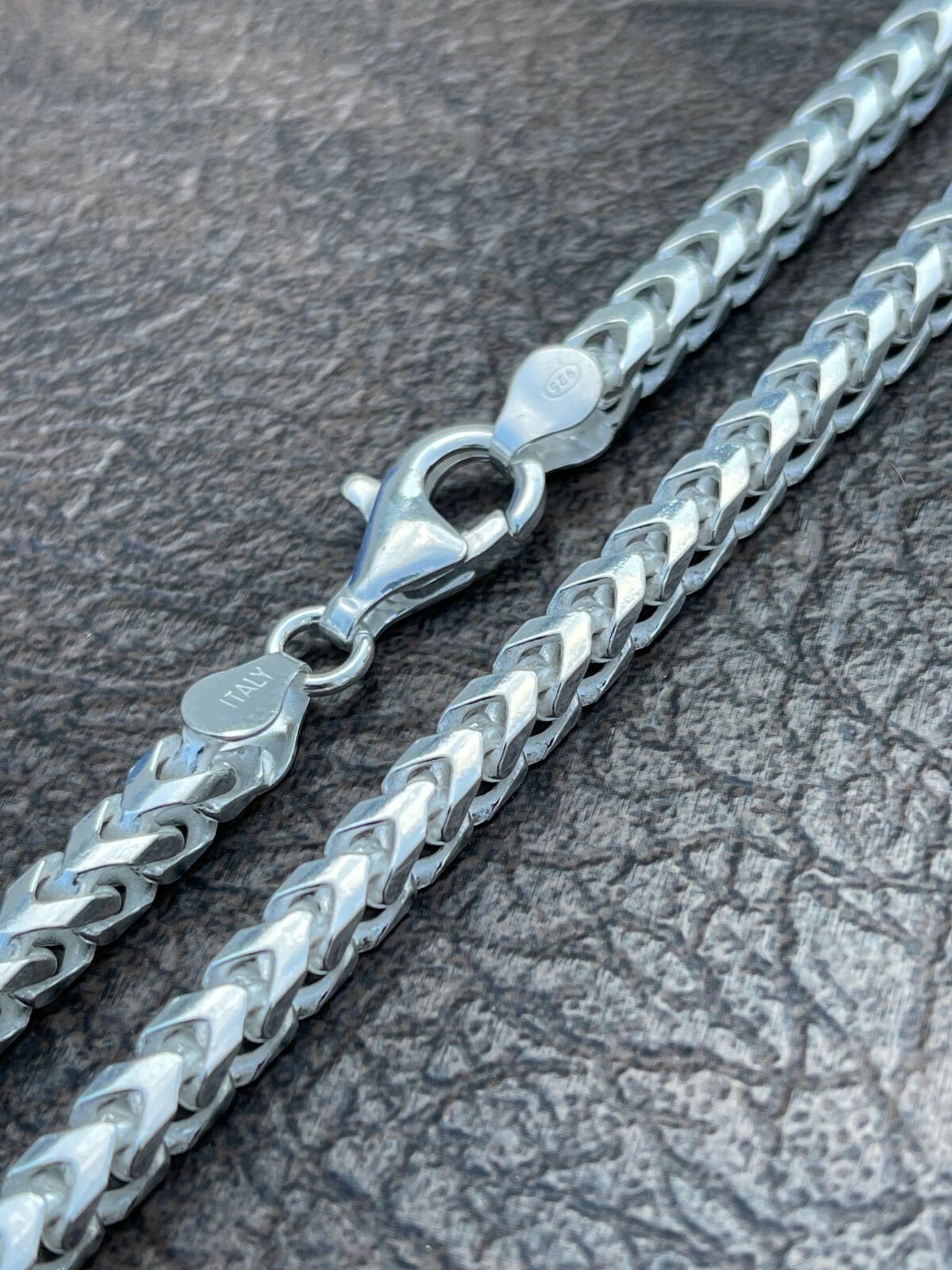 Solid 925 Sterling Silver Franco Chain 5mm Thick Hip Hop Mens Necklace 18-30″