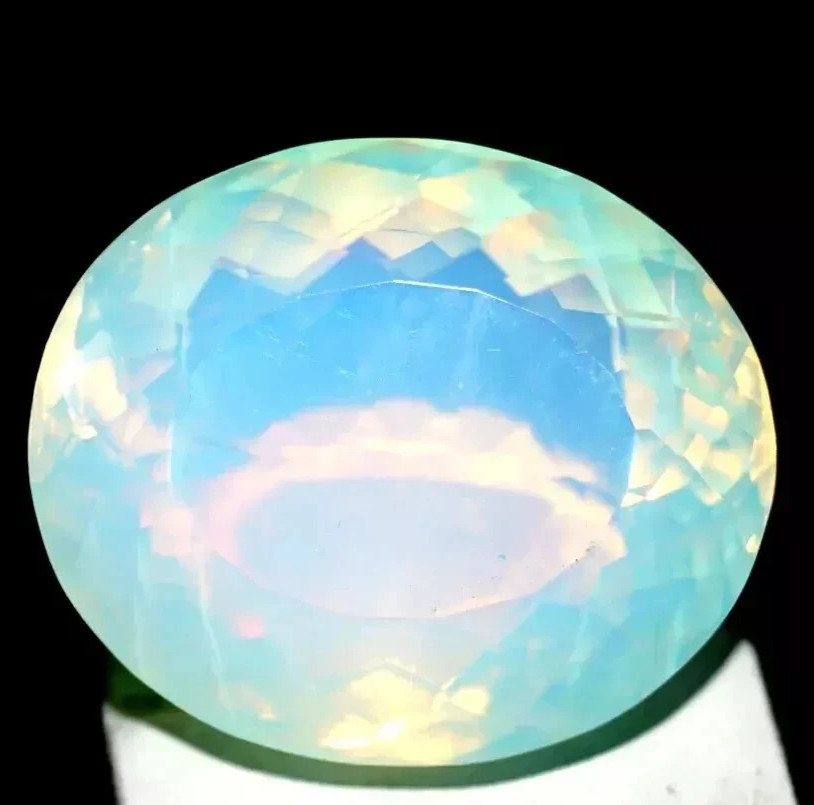 Australian Blue Opal 40.55 Ct. Square Cut Faceted Loose Gemstone Ring & Pendant