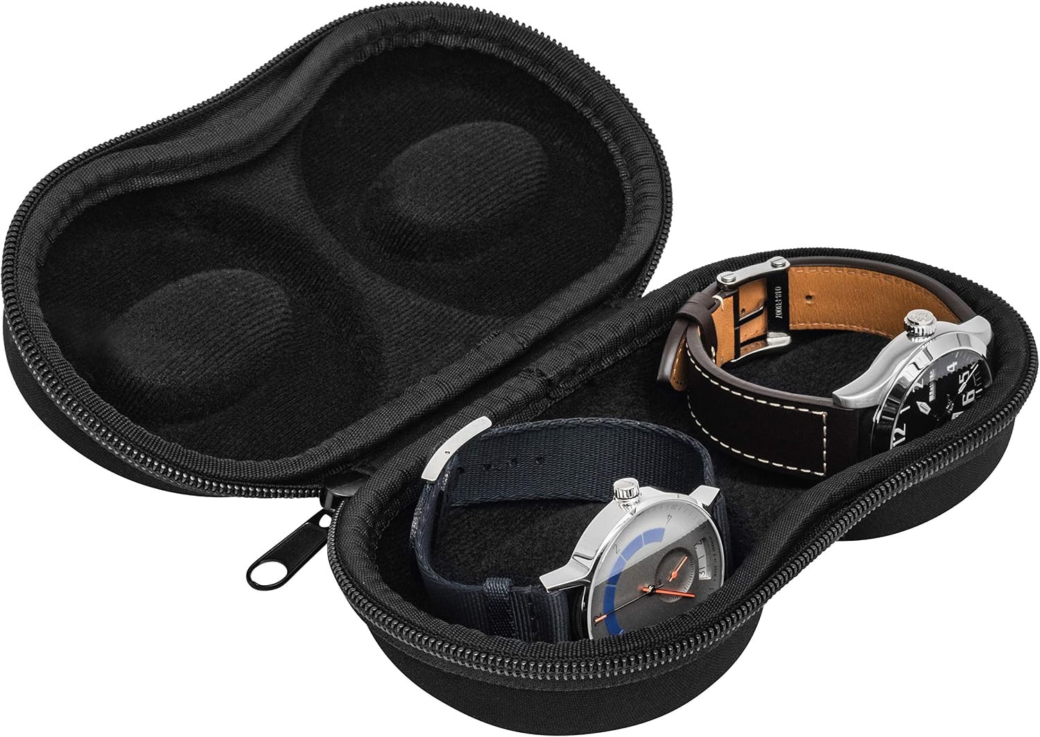 Double Watch Travel Case Storage Holder Box for 2 Watches | Dual Tough Portable