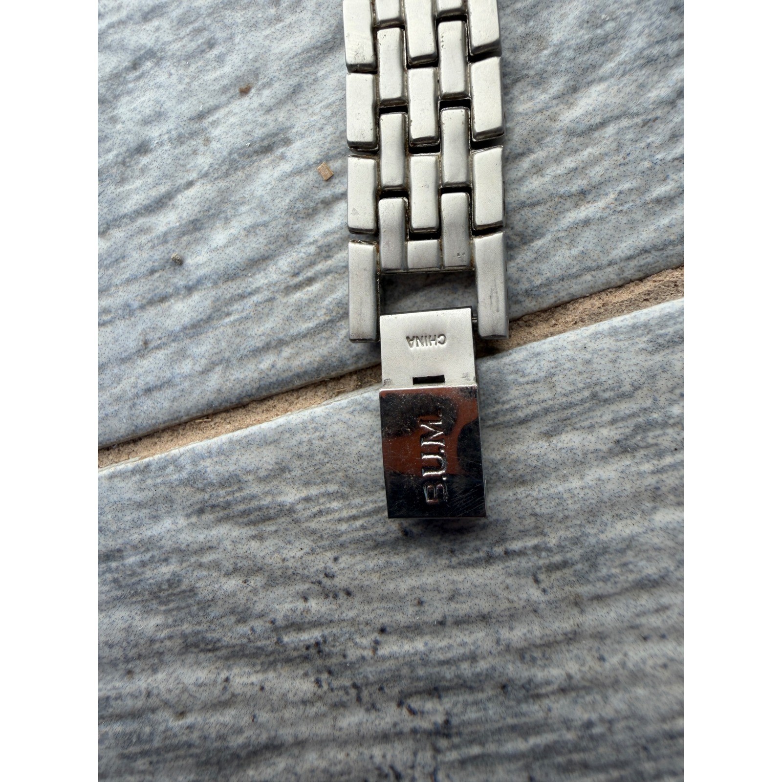 BUM Equipment Watch Blue Dial Date 377 BUE 3310 Y2K 80s Two Tone Vintage 90s