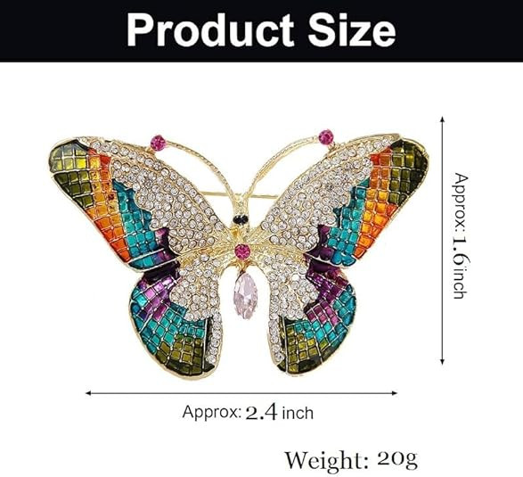 Fashion Luxury Colorful Rhinestone Butterfly Brooches For Women Insect Brooch