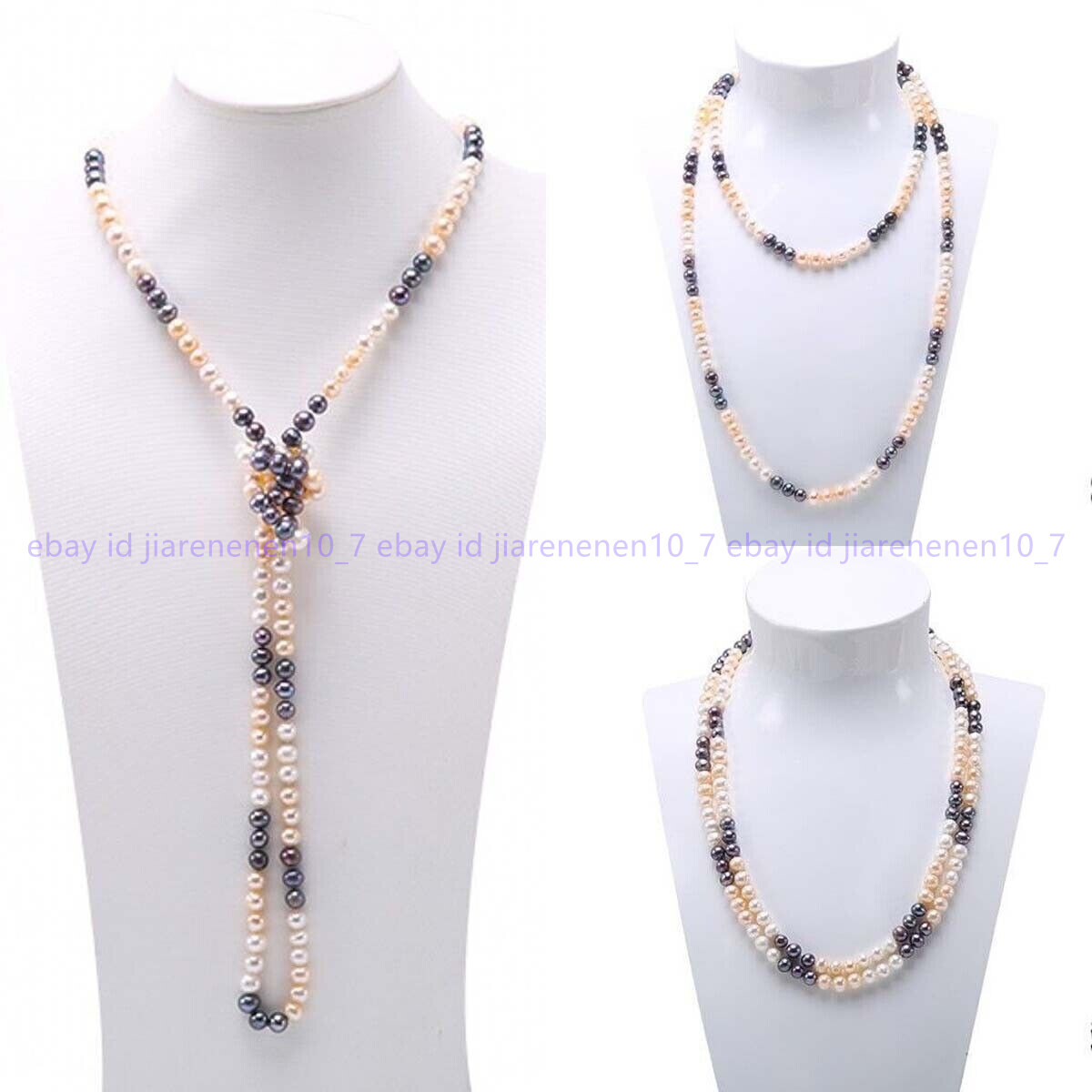 Fashion 7-8mm Multi-Color Natural Freshwater Pearl Long Necklace 36-100 inches