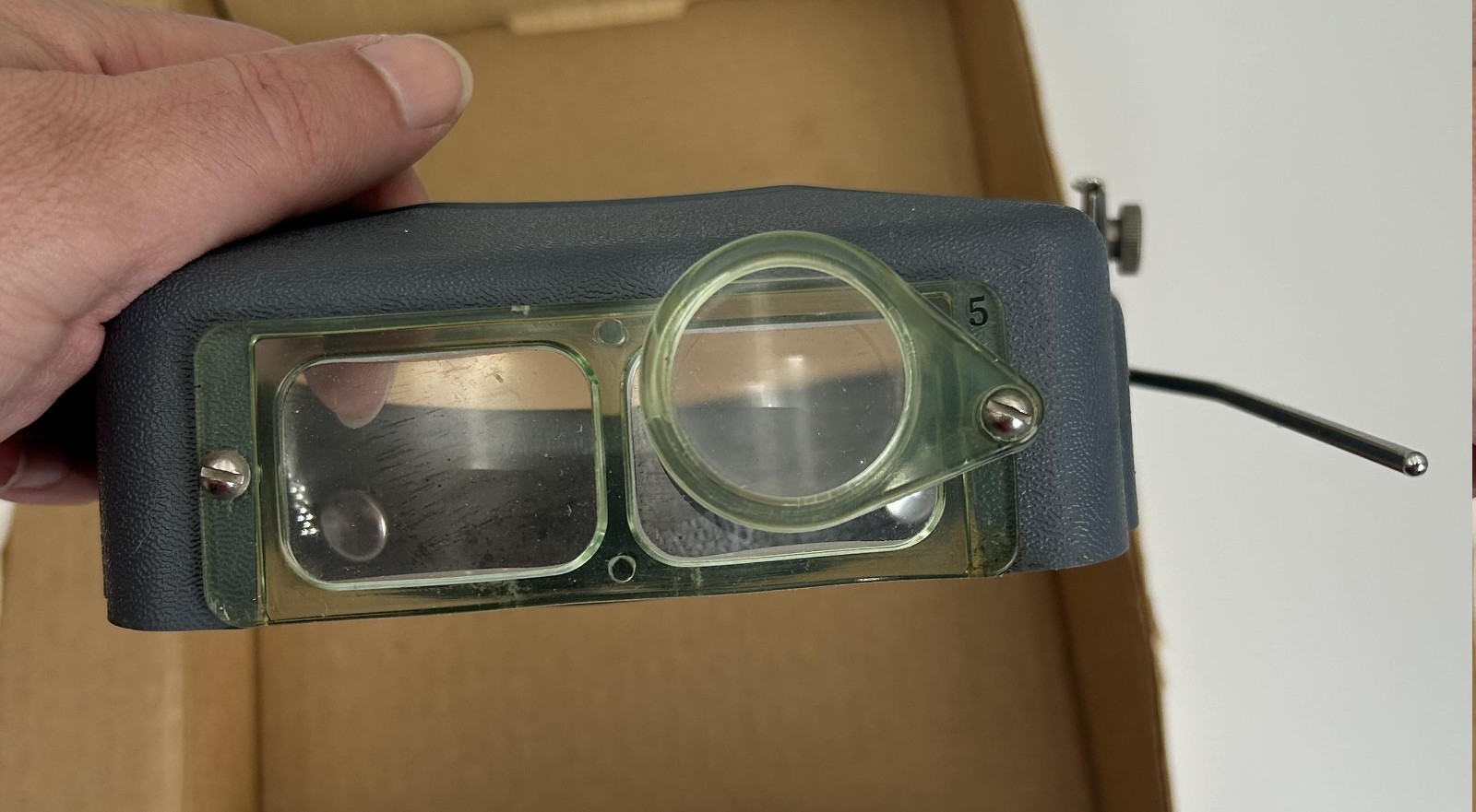 Vintage OptiVISOR Model DA-5 Headband Magnifier w/ OptiLOUPE Box Manual