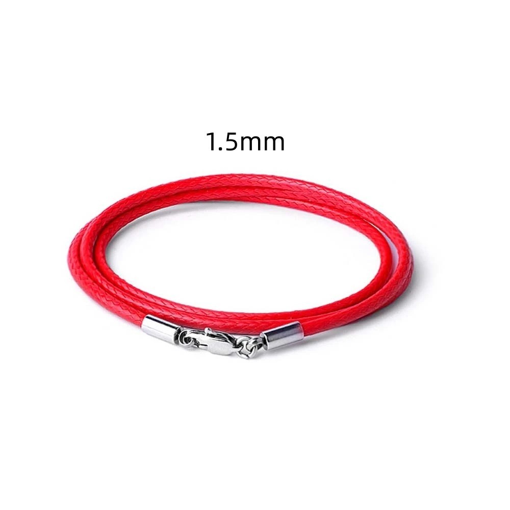 Waterproof Braided Leather Chain Cord Necklace with Stainless Steel Clasp