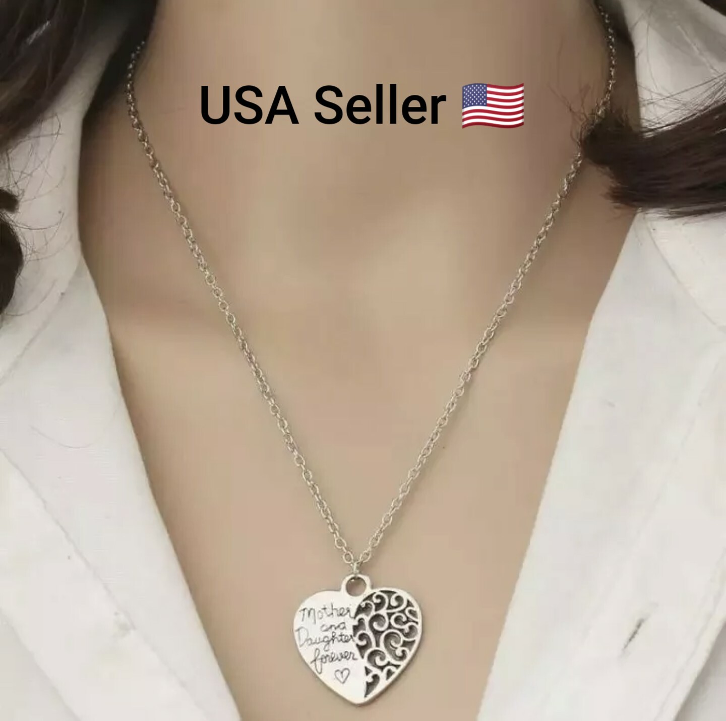 New Personality Fashion Eternal Love Pendant Necklace Peach Heart Vintage Women