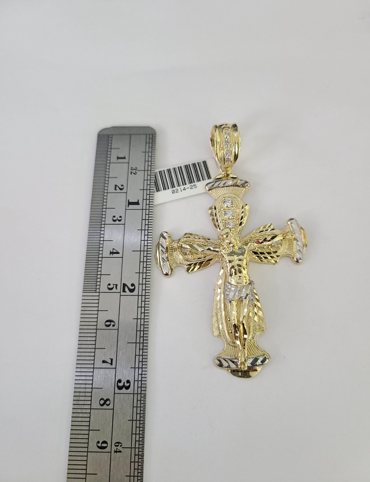 10k Jesus Cross Charm Pendant REAL 10Kt Yellow Gold Genuine Religious.