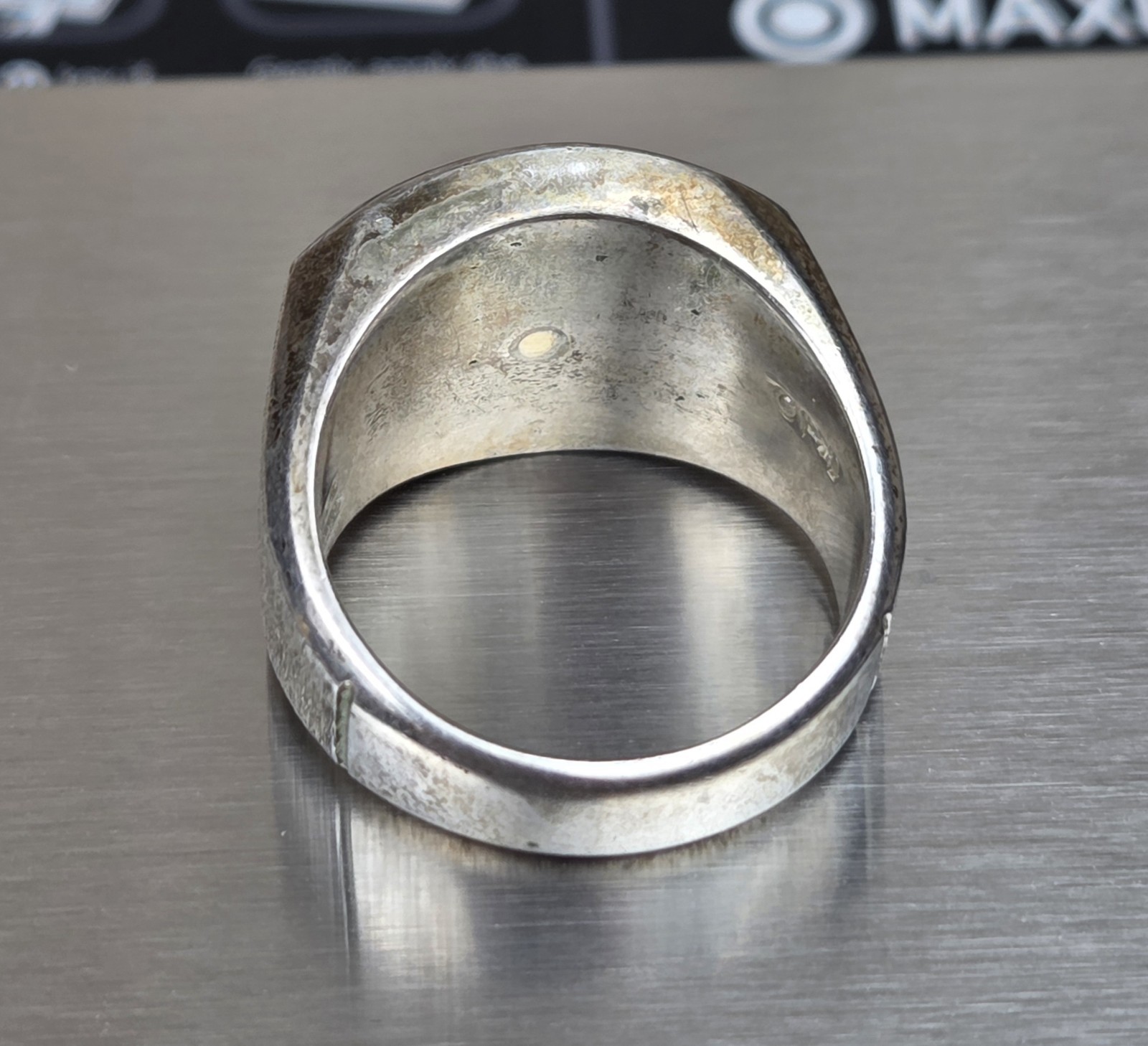 USN United States Navy Ring Eagle 14k Gold on Sterling Silver 15 Grams FD