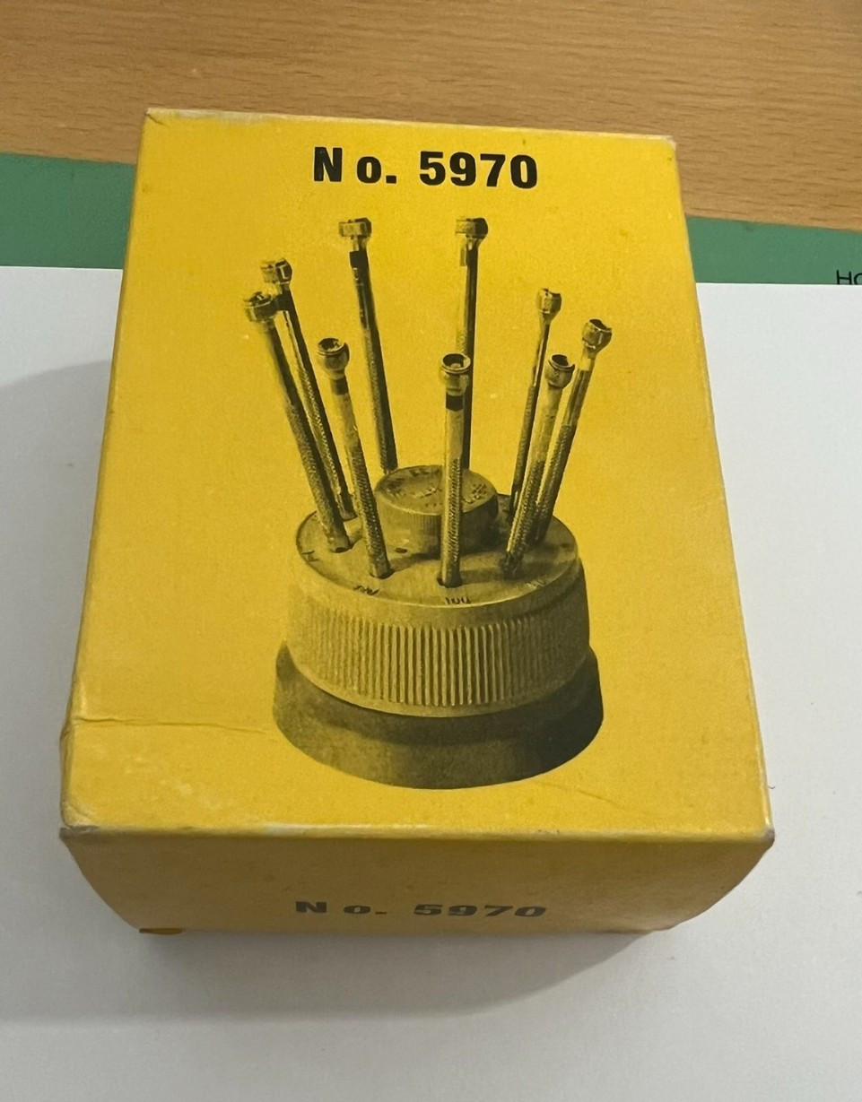 Bergeon 5970 Watchmaker Screwdrivers Set With Rotary Stand Swiss Made Box