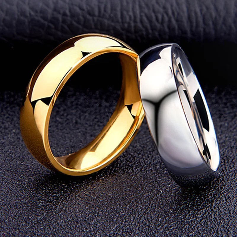 Tungsten Carbide Comfort Fit Polished Plain Band Wedding Ring 4mm