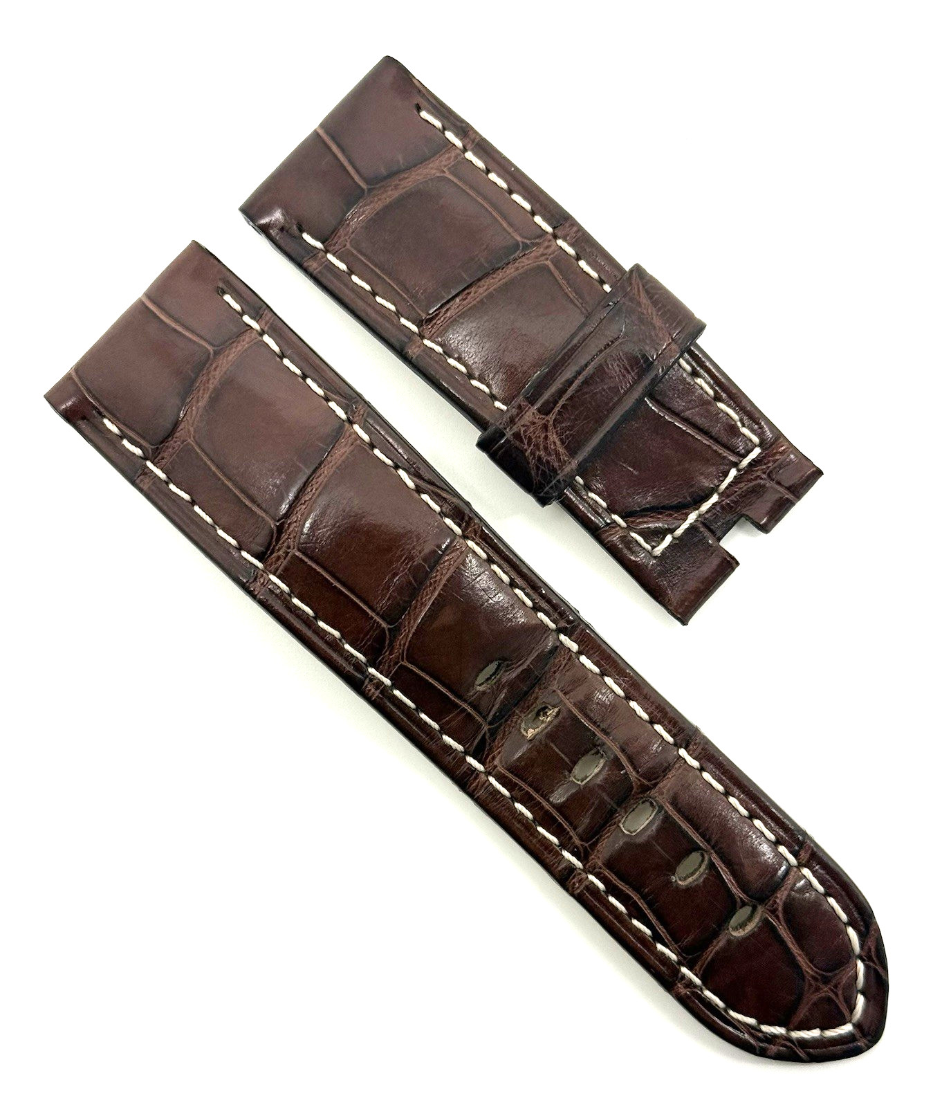 Officine Panerai 24mm x 22mm Brown Alligator Watch Strap Band Tang Authentic OEM