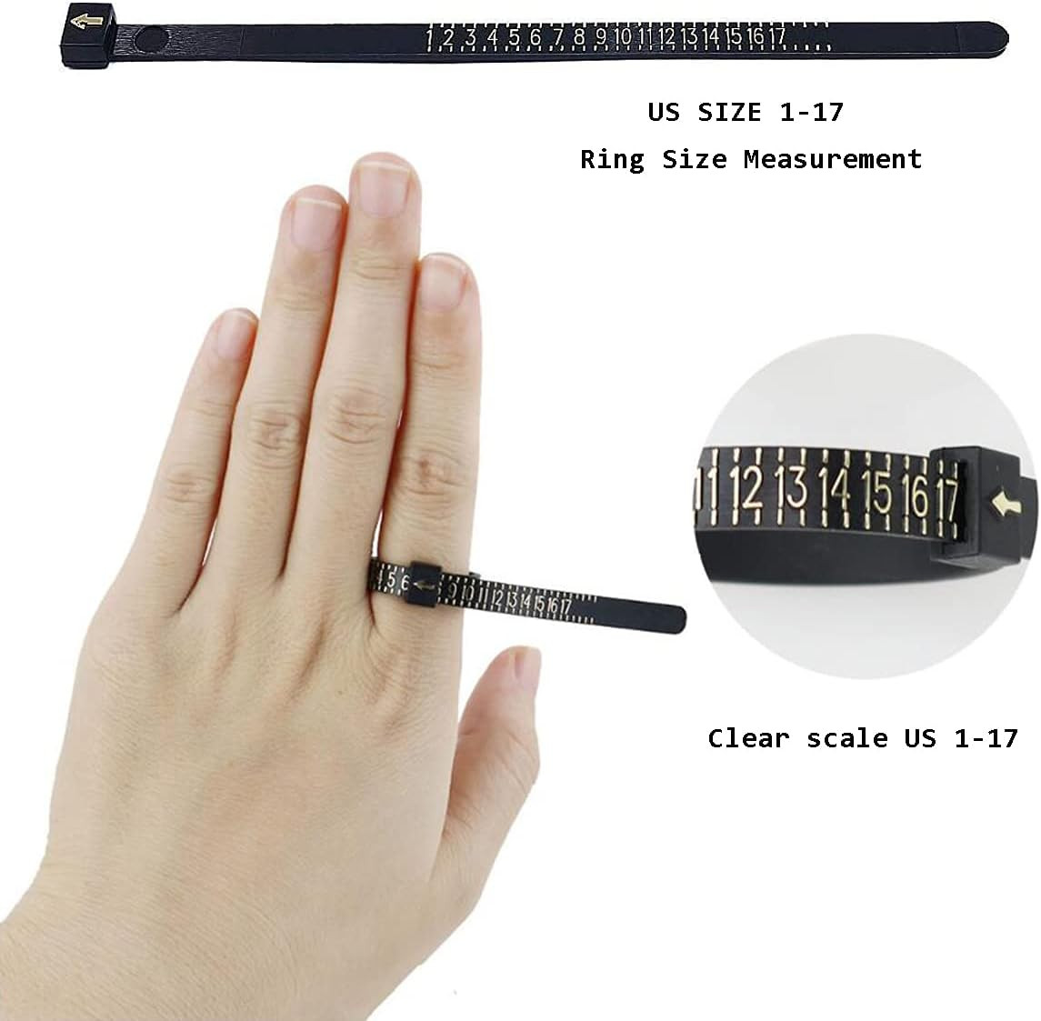 Ring Sizer Tool – Finger Measurement Mandrel Gauge for US Sizes 1-13, Half Sizes