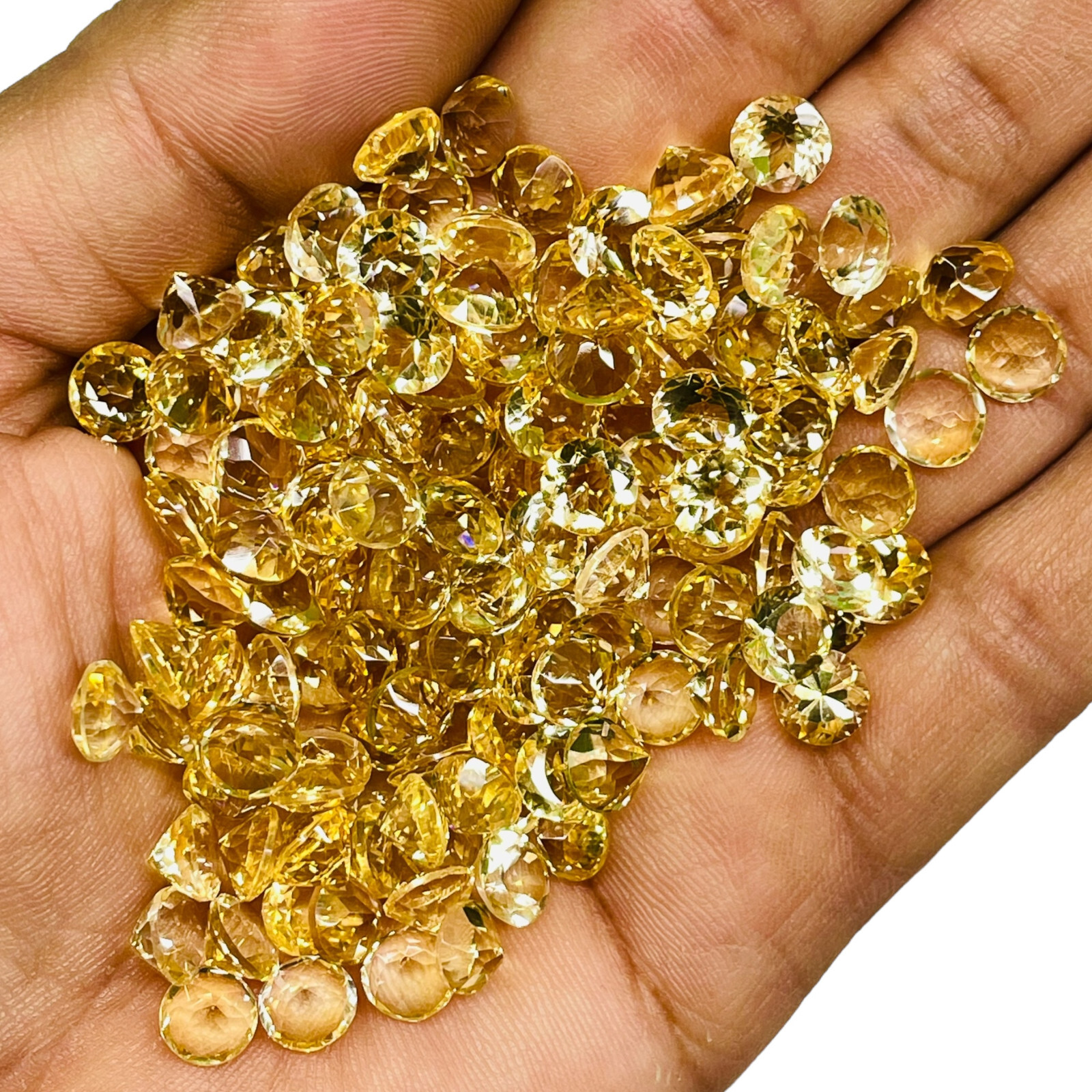 VVS 30 Pcs Natural Citrine 7mm Round Cut Loose Untreated Gemstones Wholesale Lot