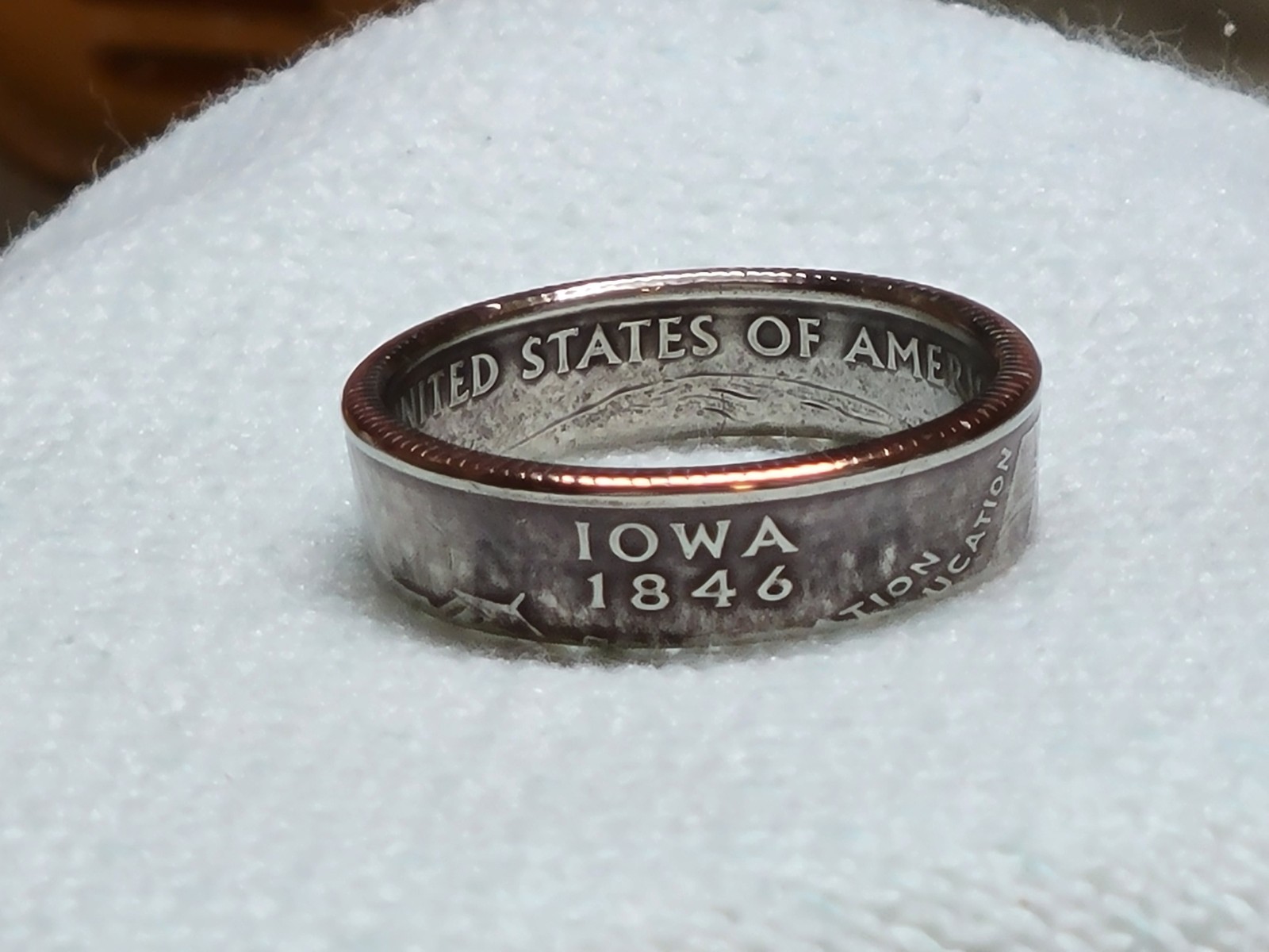 IOWA – Size 10 State Quarter Coin Ring