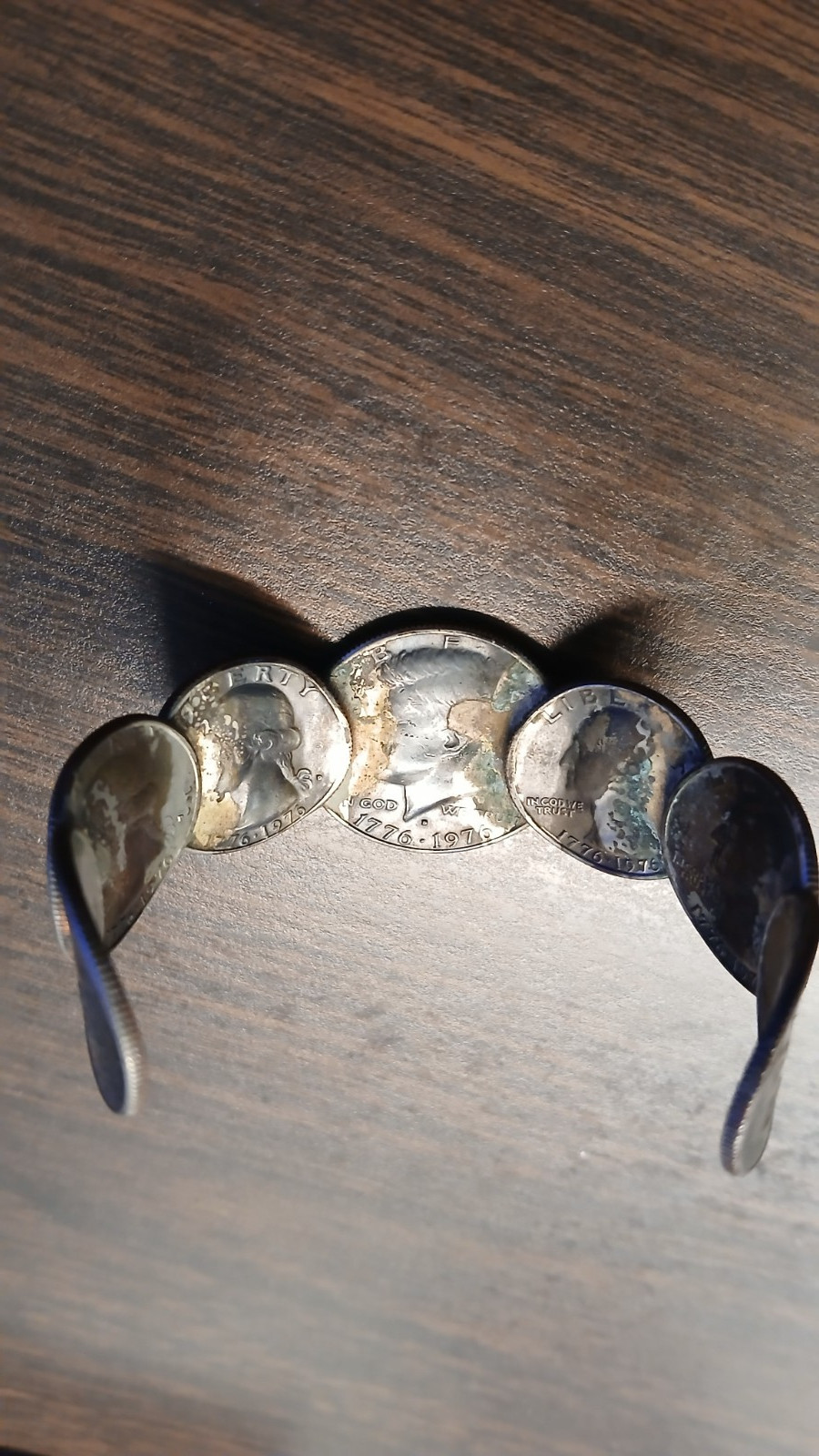 50 Cent & 25 Cent Bicentennial bracelet 1776-1976