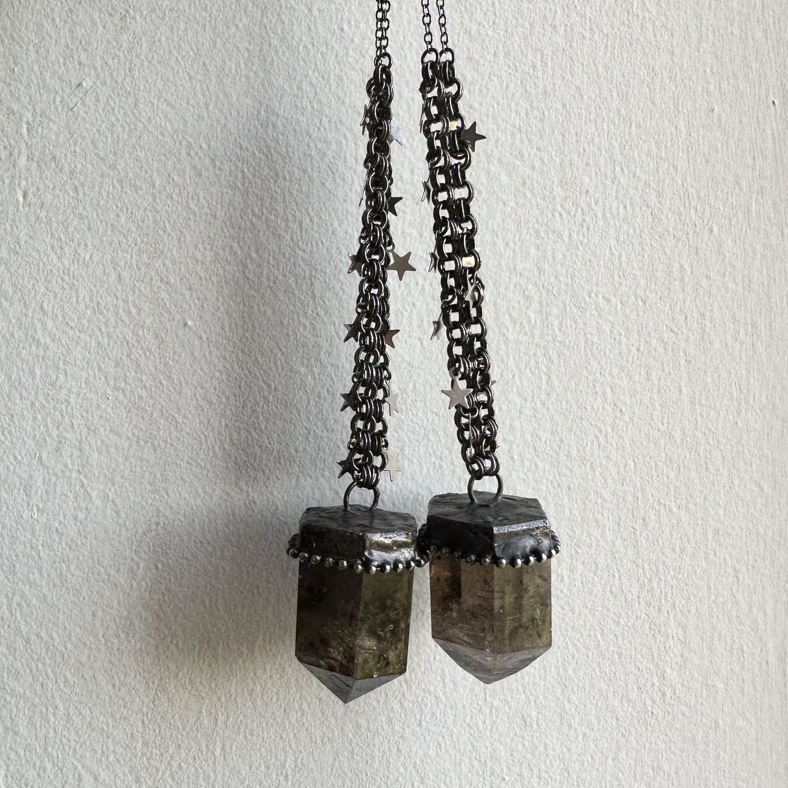 Smoke Quartz Brass Stetement Necklace- New with no tag
