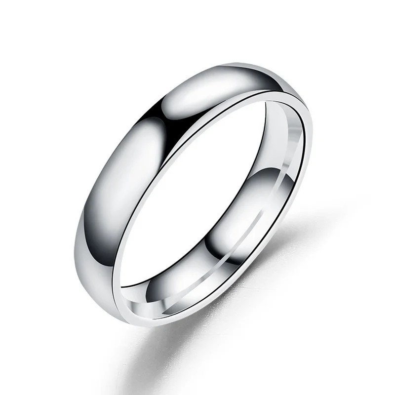 Tungsten Carbide Comfort Fit Polished Plain Band Wedding Ring 4mm