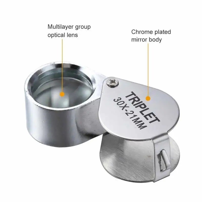 NEW 30X Jewelers Loupe Magnifier Jewelry Coin Loop Magnifying Glass Eye Pocket
