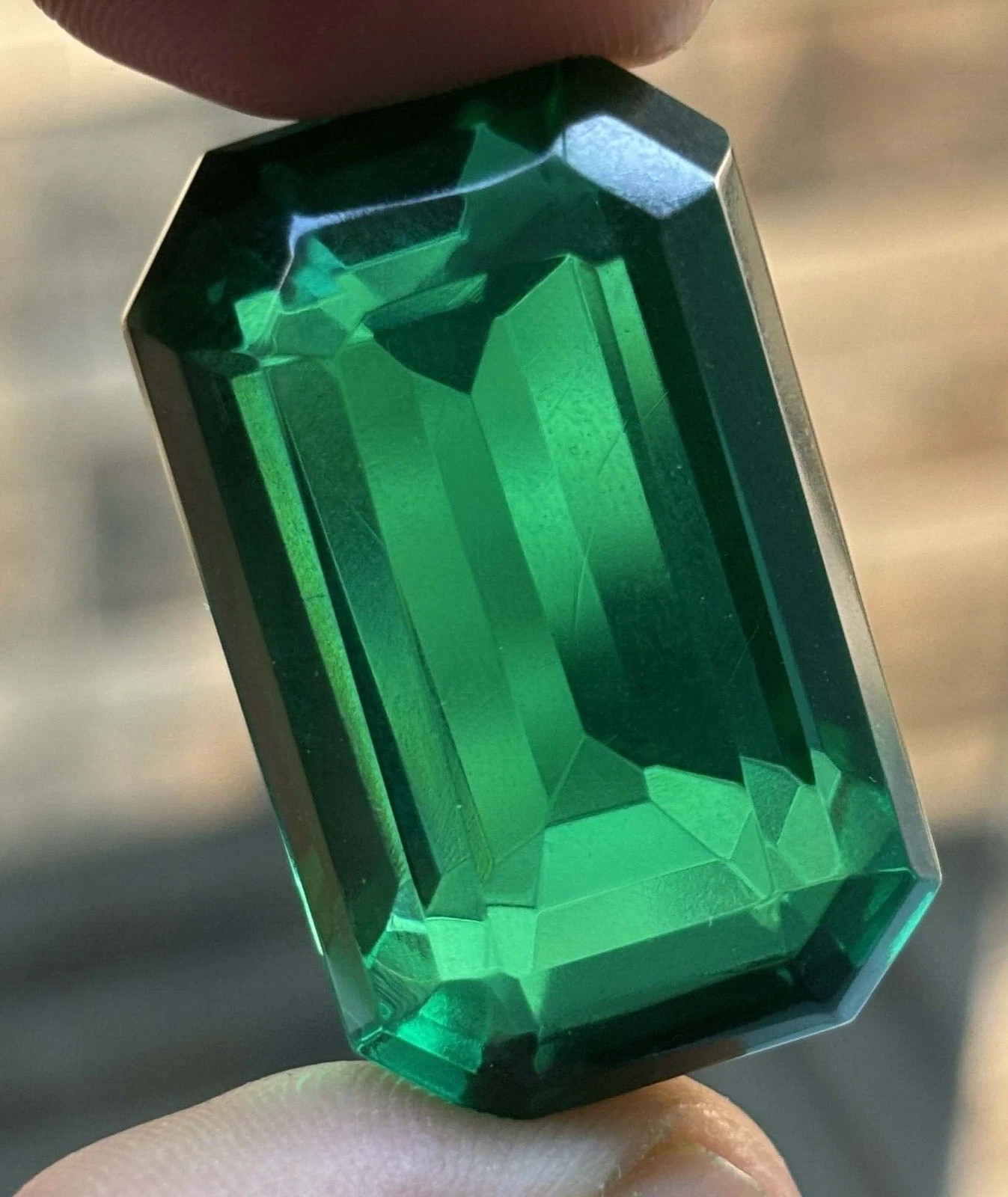 Natural 130 Ct Green Emerald Emerald Cut Certified Colombian Loose Gemstone 6YHE