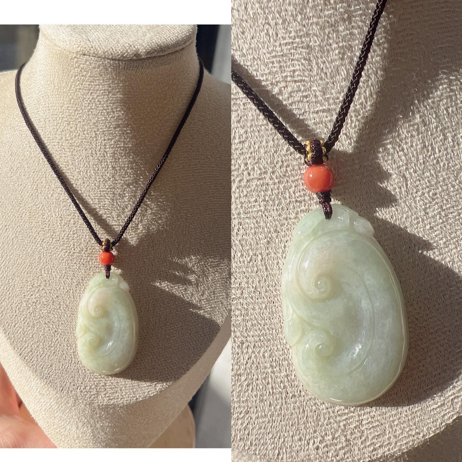 Good Quality Natural A Grade Burma Jade Pendant Necklace, Unisex Necklace