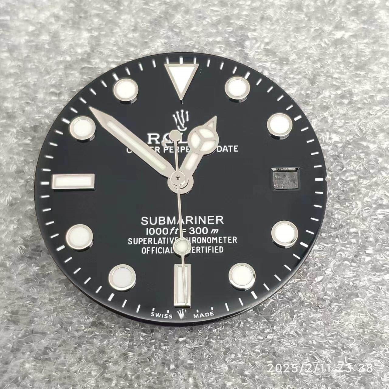 28.5mm SUB Watch Dial Ice Blue Luminous for NH35 NH36 Movement Watch Parts