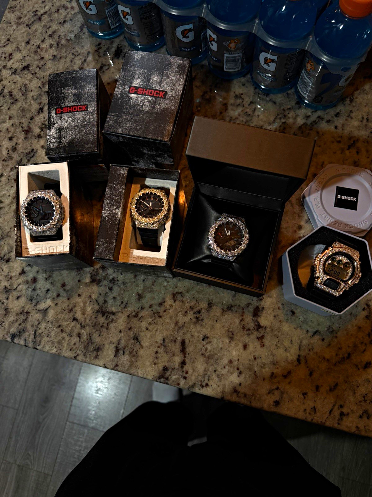 G-SHOCK Unisex Adults Watch Lot with Boxes, Multiple Watches, Iced Bezels