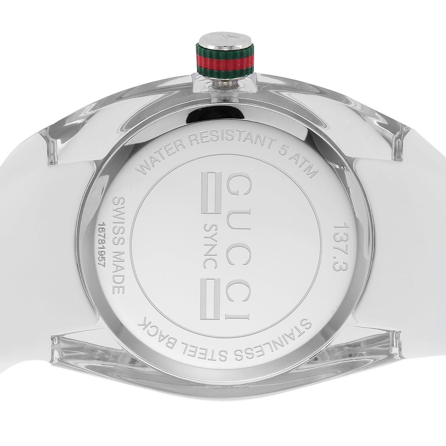 Gucci Women’s Sync L White Rubber Strap Quartz Watch – YA137302 ($670 MSRP)