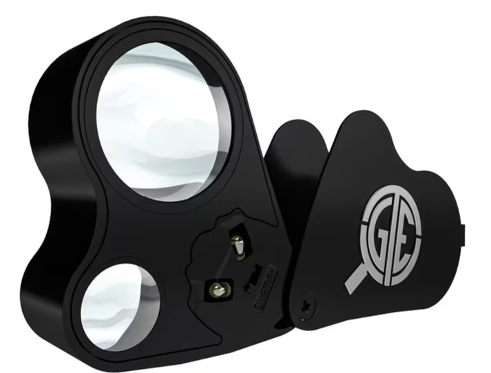 30X 60X LED Jewelry Loupe Magnifier Dual Lens Foldable Magnifying Glass for Coin
