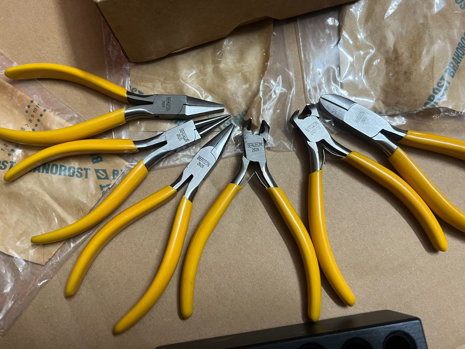 Bergeon 6283 Assortment of 6 Precision Pliers Stand Set For Watch Repair Swiss