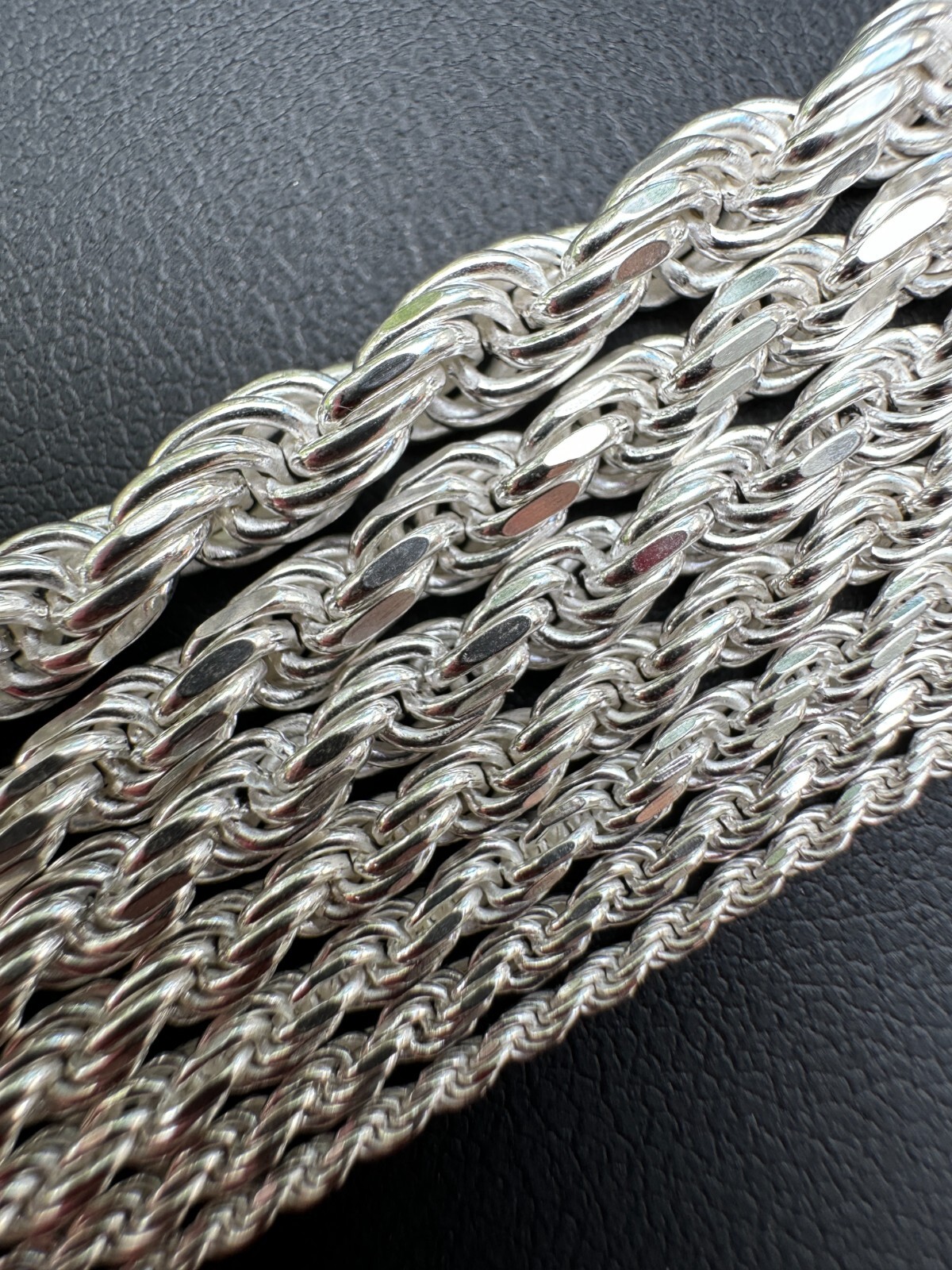 Men’s Women’s Real Solid 925 Sterling Silver Rope Chain 1.5-5mm 16″-30″ ITALY