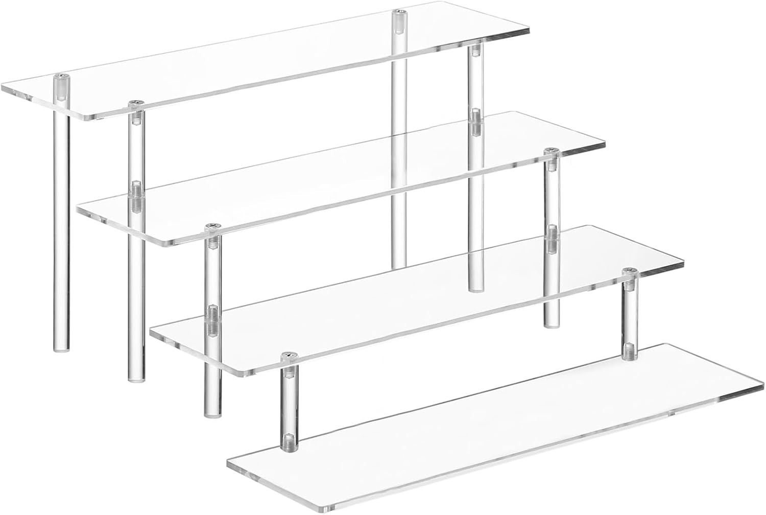 4 Tier Acrylic Perfume Organizer Stand, Clear Display Risers for Perfume, Cologn
