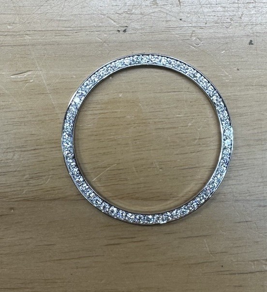 LAB GROWN Mens Date Steel Diamond Bezel For Rolex 34mm 1.05 Cts LAB GROWN Dias.