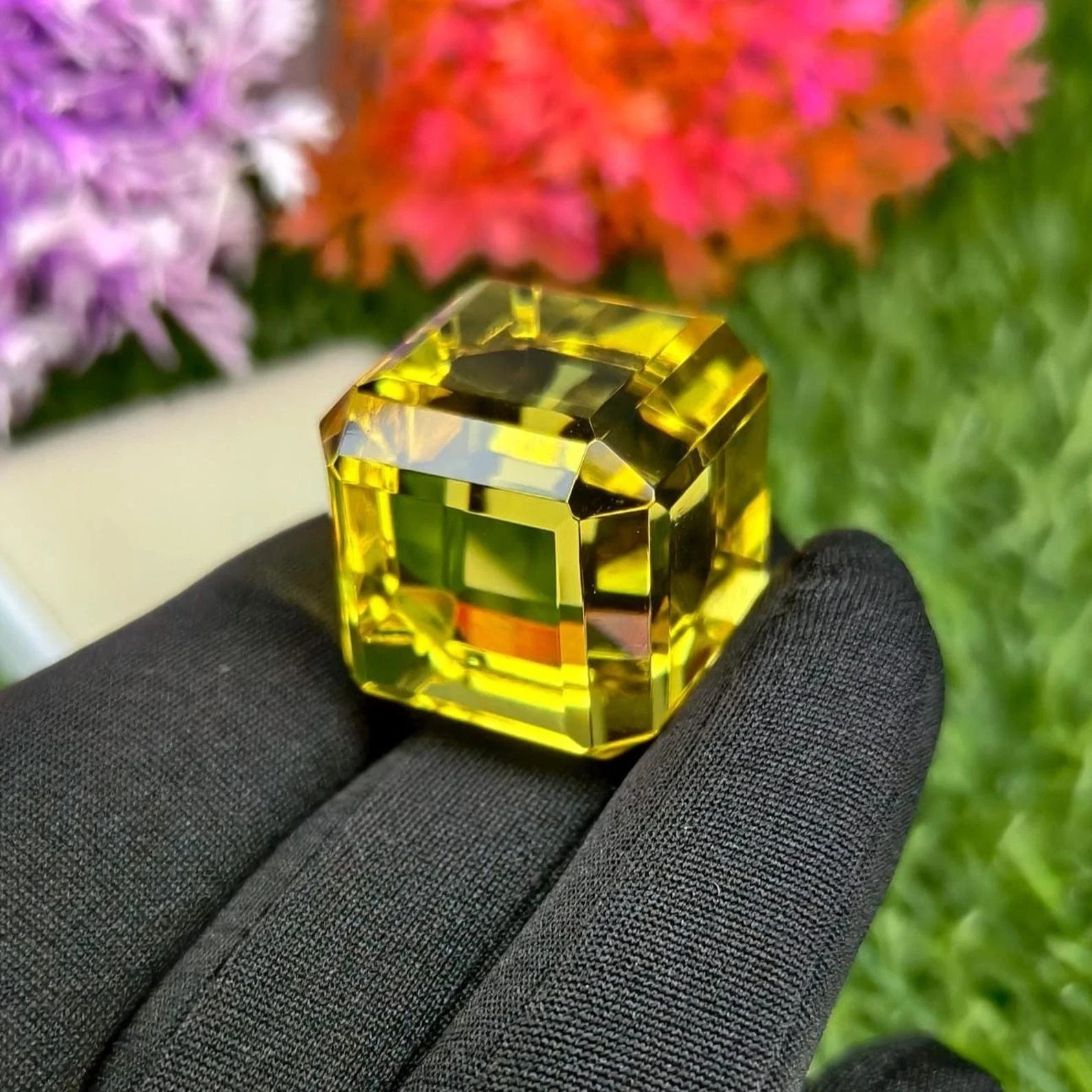 50 Ct Natural Yellow Sapphire Cube Cut Certified Loose Gemstone