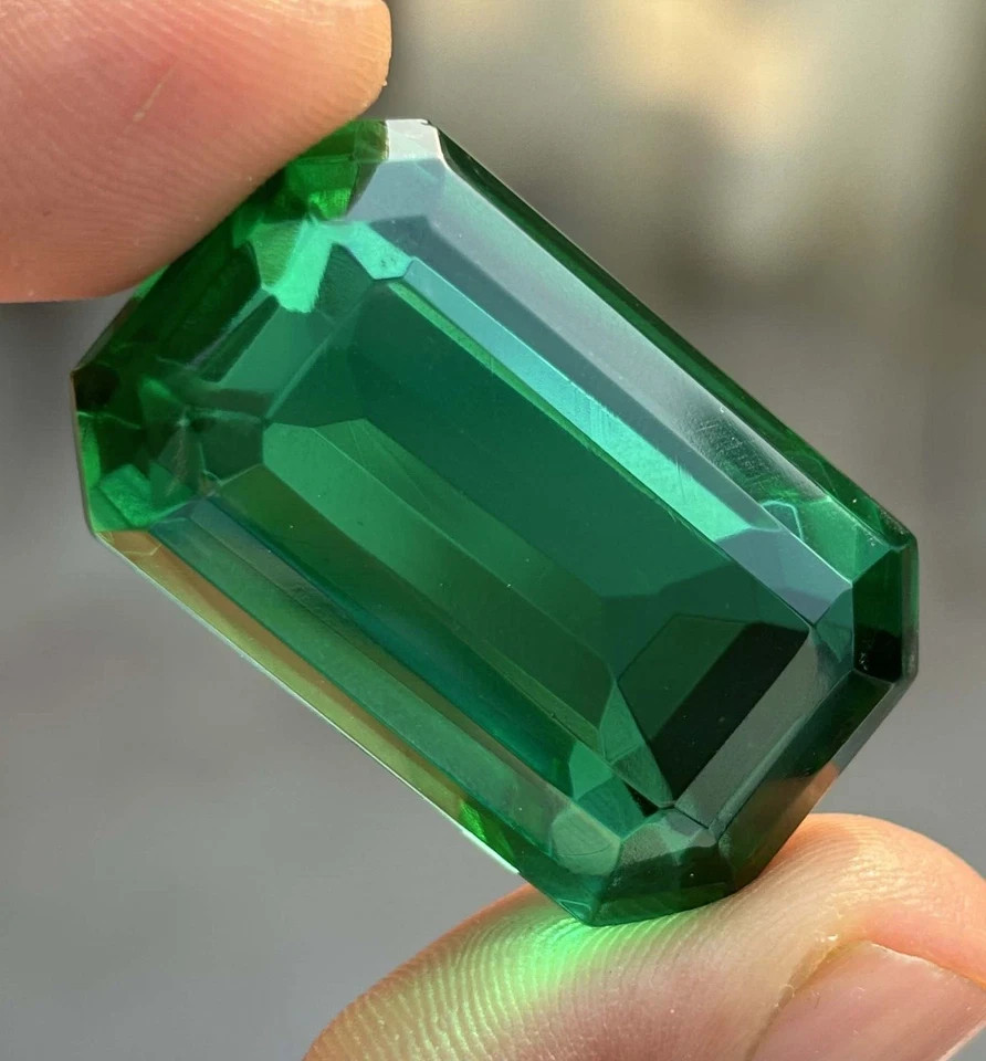 Natural 130 Ct Green Emerald Emerald Cut Certified Colombian Loose Gemstone 6YHE