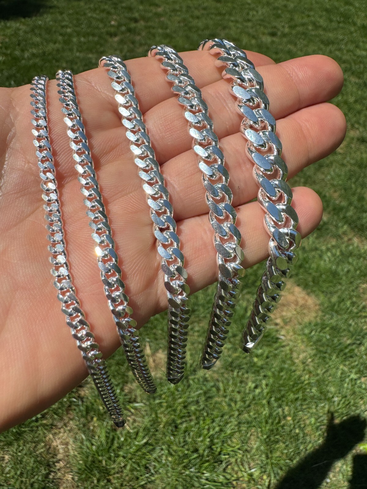 Mens Real Solid 925 Sterling Silver Miami Cuban Chain 2-12mm Heavy Link Necklace
