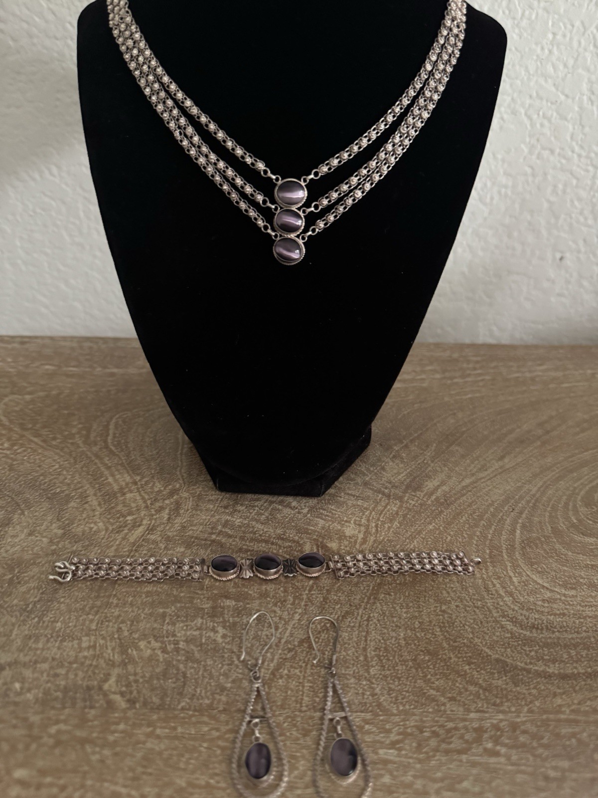Vintage Made In Armenia Necklace, Bracelet And Earrings Set
