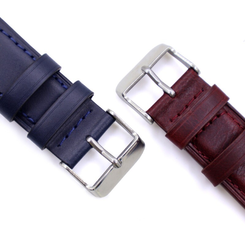Leather Watch Band Vintage Discoloured Oil Waxed Quick Release Strap 20mm 22mm