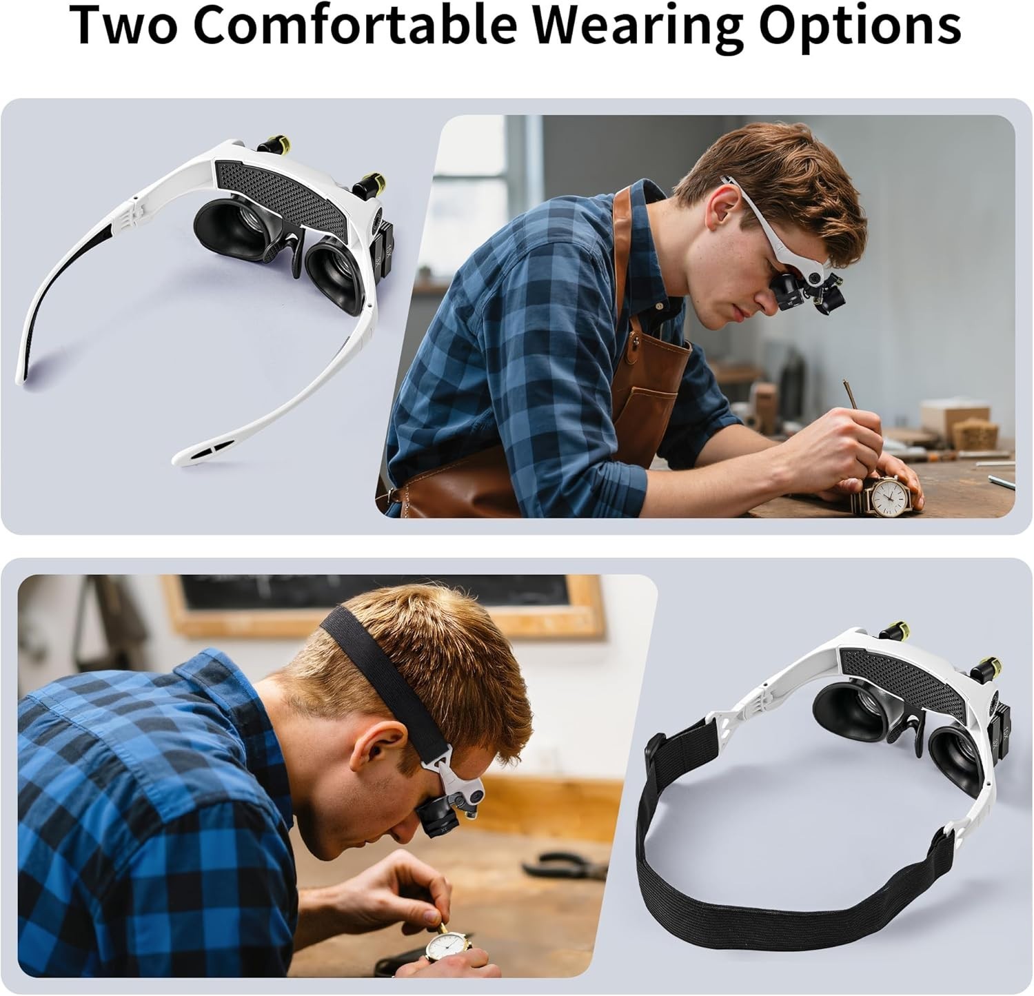 JARLINK Magnifying Glasses with LED Light, Hands Free Magnifier with 14 Intercha