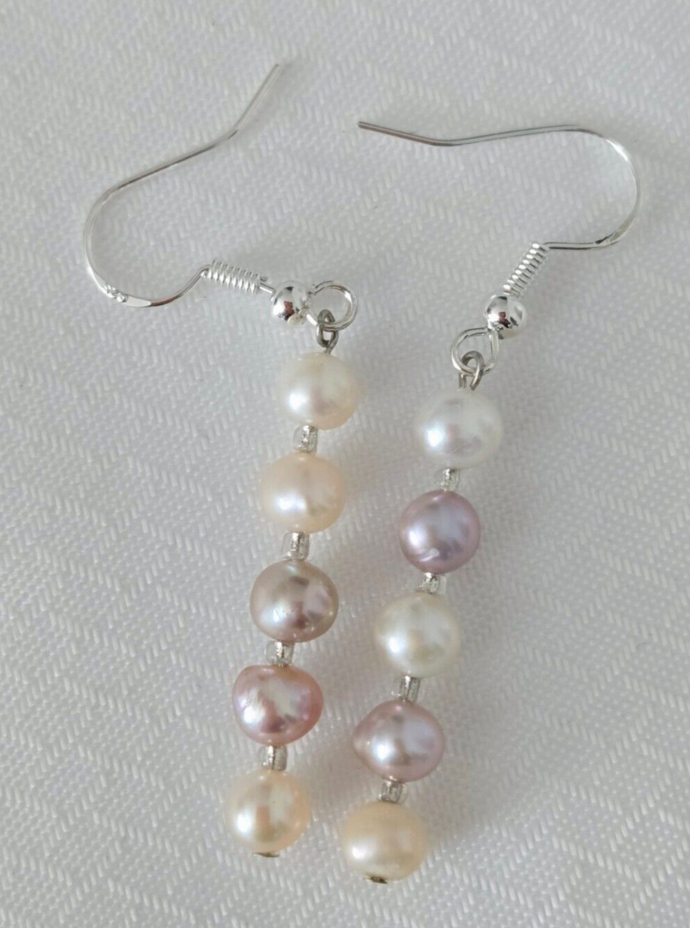 Handmade in USA – NEW! Multi colors Freshwater Pearl earrings – Free Shipping