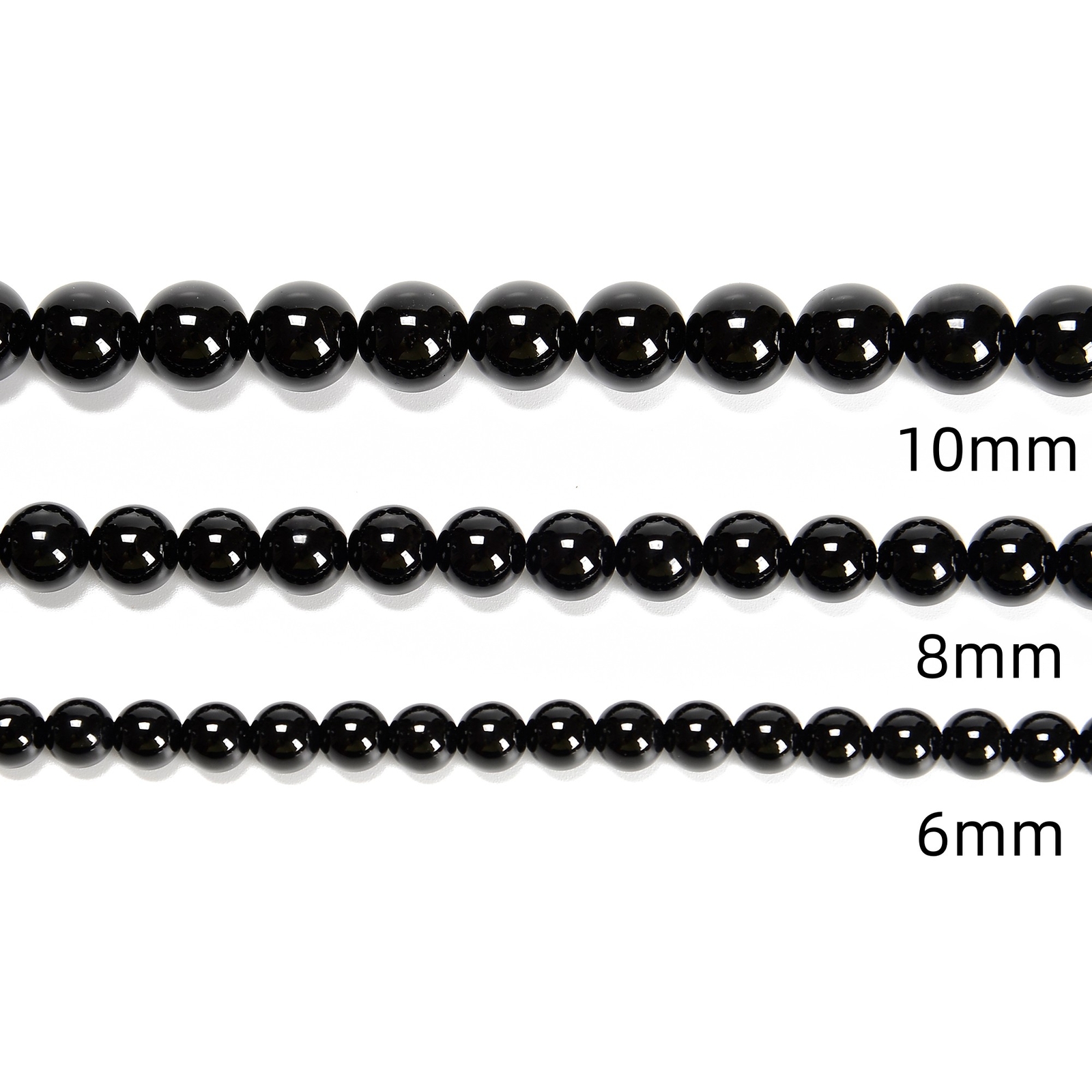 Black Onyx Smooth Round Beads 4mm 6mm 8mm 10mm 12mm 14-20mm 15.5″ Strand