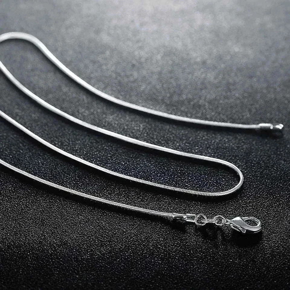 10PCS wholesale 925 sterling solid silver 1MM 16-30inch snake chain necklace
