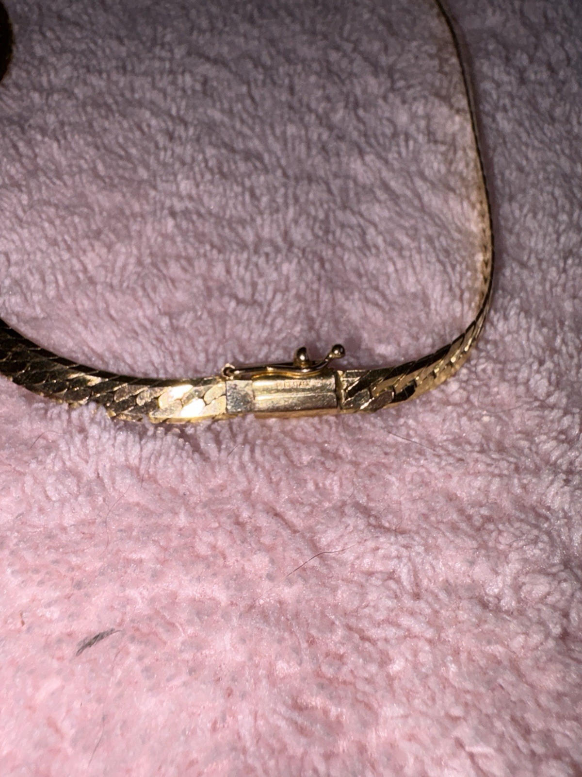 solid 14k yellow gold herringbone chain necklace