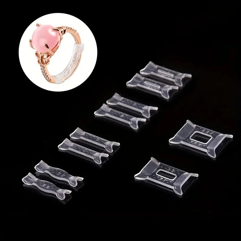 12PCS Clear Ring Size Adjuster Invisible Ring Sizer Jewelry Fit Reducer Guard US