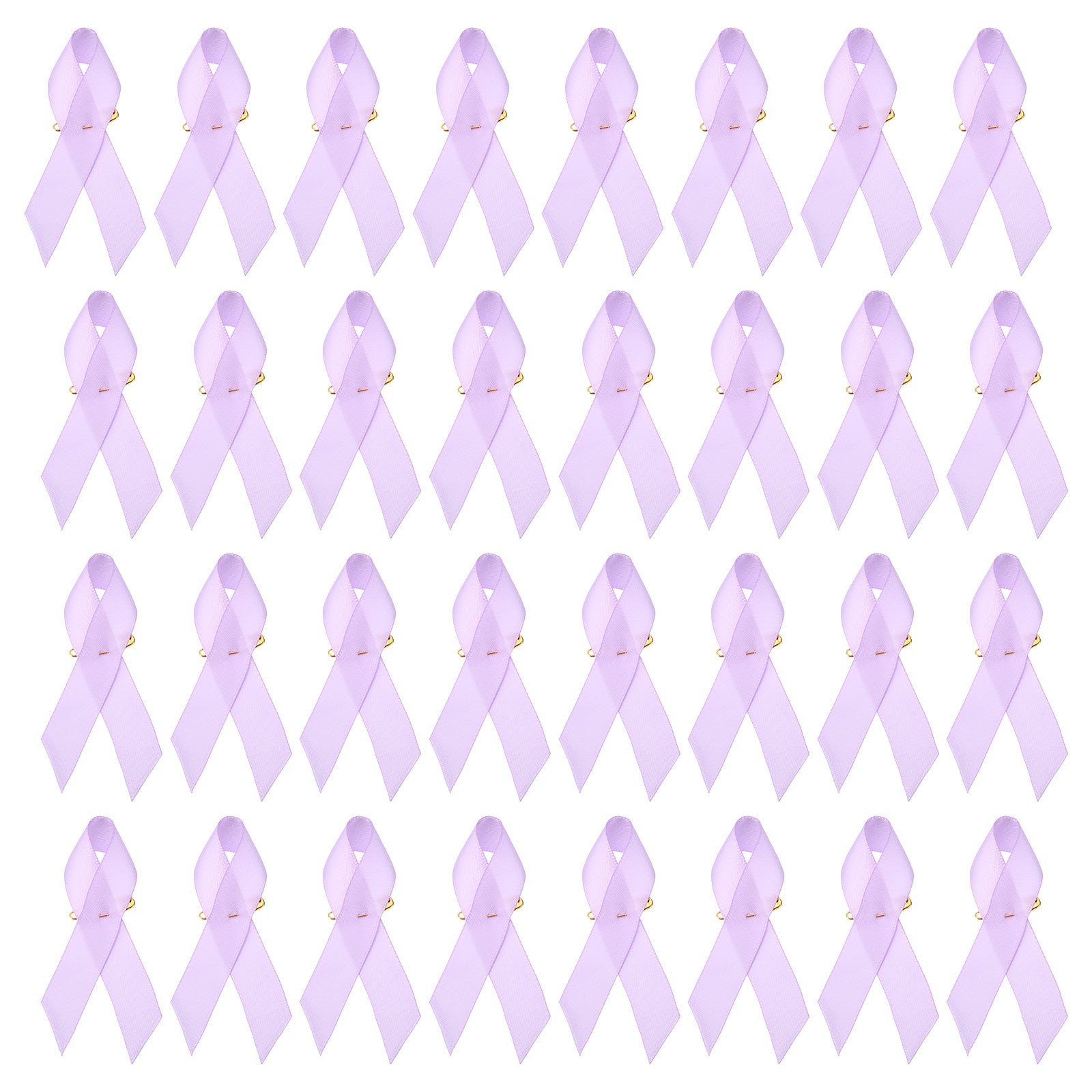 50 Pieces Lavender Polyester Ribbon Satin with Safety Pins