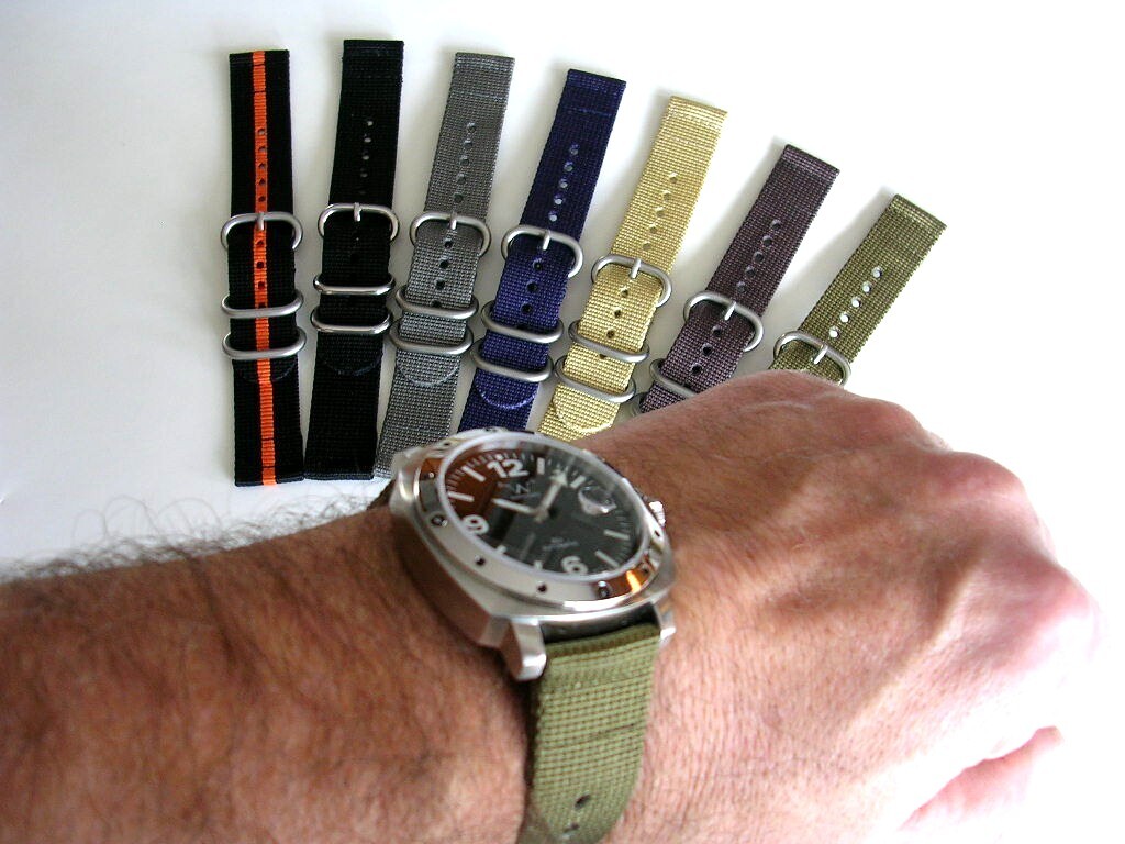 NATO G10 2pc UTC Ballistic nylon RAF strap Military watchband stitched IW SUISSE
